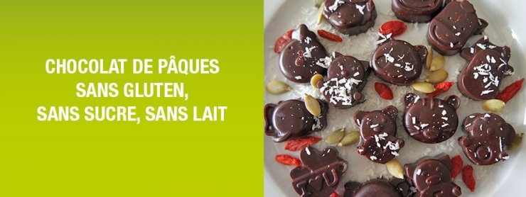 Chocolat de pâques sans gluten sans sucre sans lait